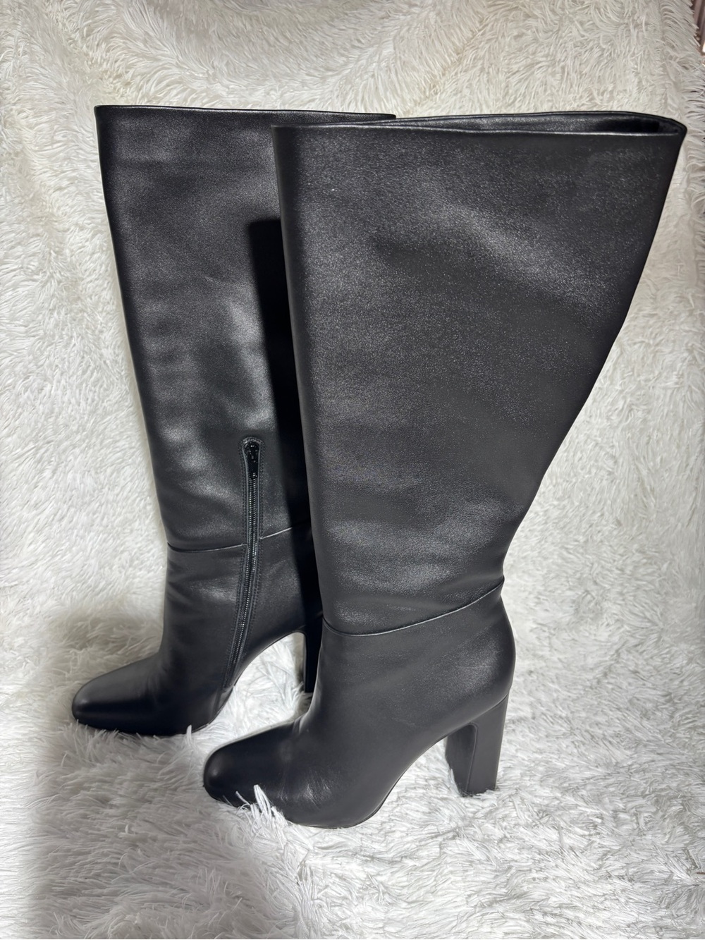 Steve Madden Tall Black Block-Heel Knee Boots